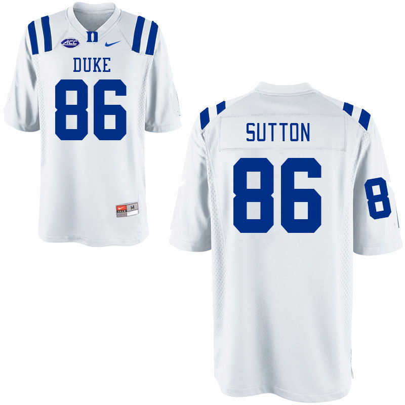 Men #86 Hayes Sutton Duke Blue Devils College Football Jerseys Stitched Sale-White